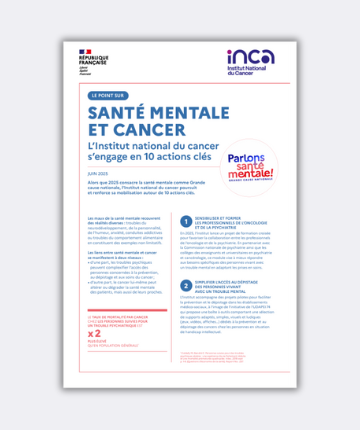 Santé mentale et cancer : l’Institut national du cancer s’engage en 10 actions clés
